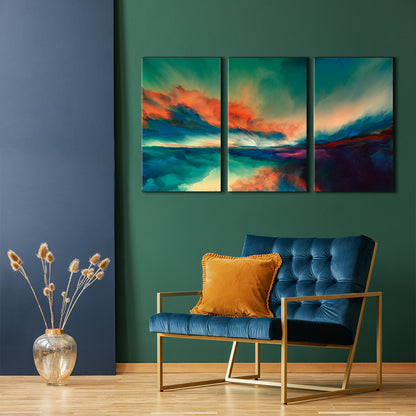 Virtual Landscape Skyscape Canvas Artesty 3 panels 36" x 24" 