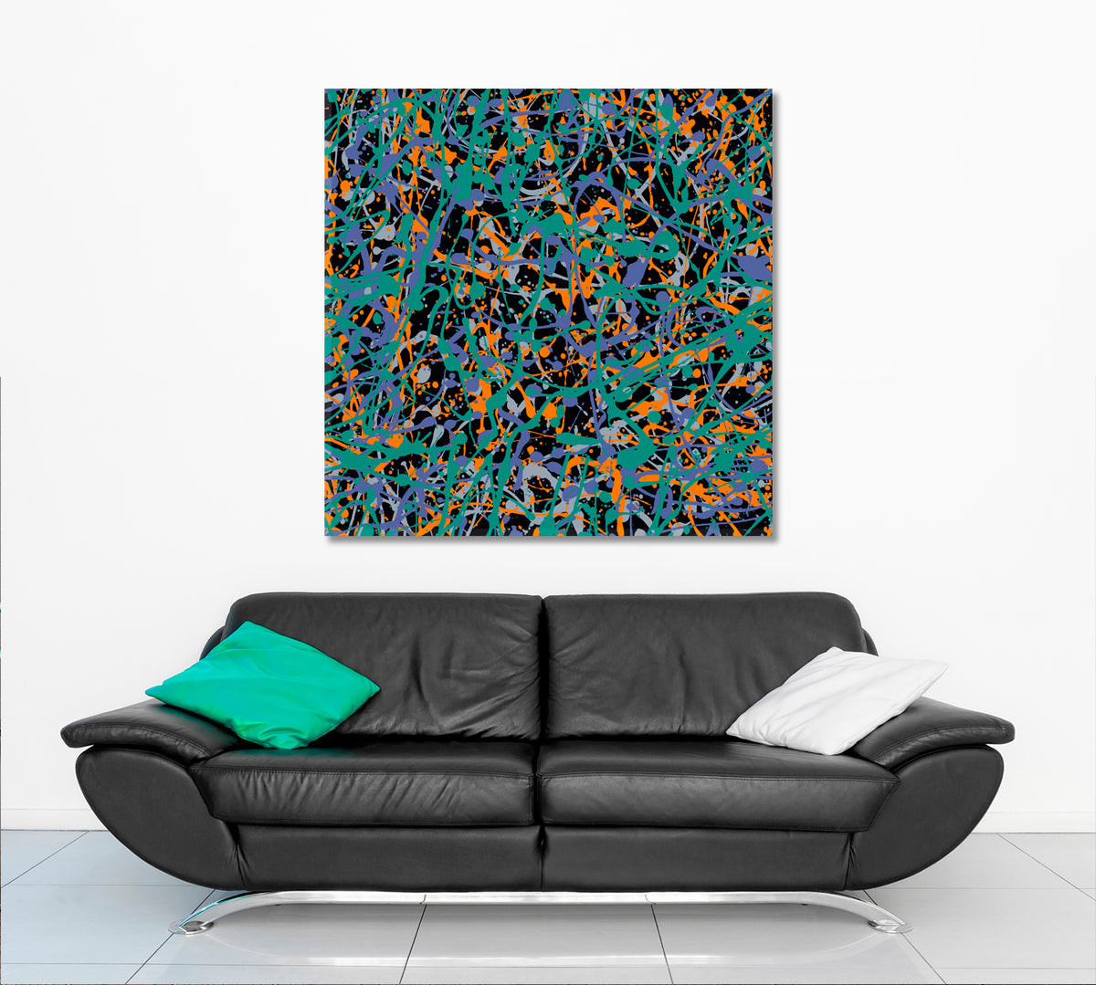 Splatter Art Style of Drip Painting Abstract Expressionism Abstract Art Print Artesty 1 Panel 12"x12" 