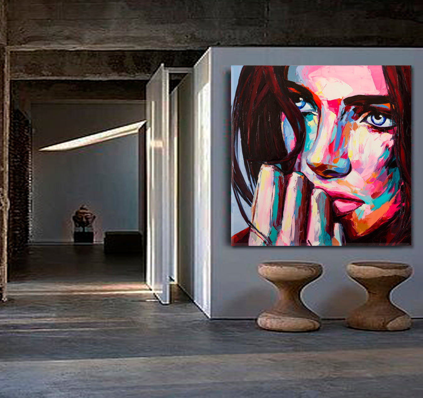 DIFFERENT VISION  Beauty Woman Contemporary Art - Square Panel Fine Art Artesty   