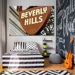 Famous Beverly Hills Close-up View Sign Photo Canvas Print Cities Wall Art Artesty   
