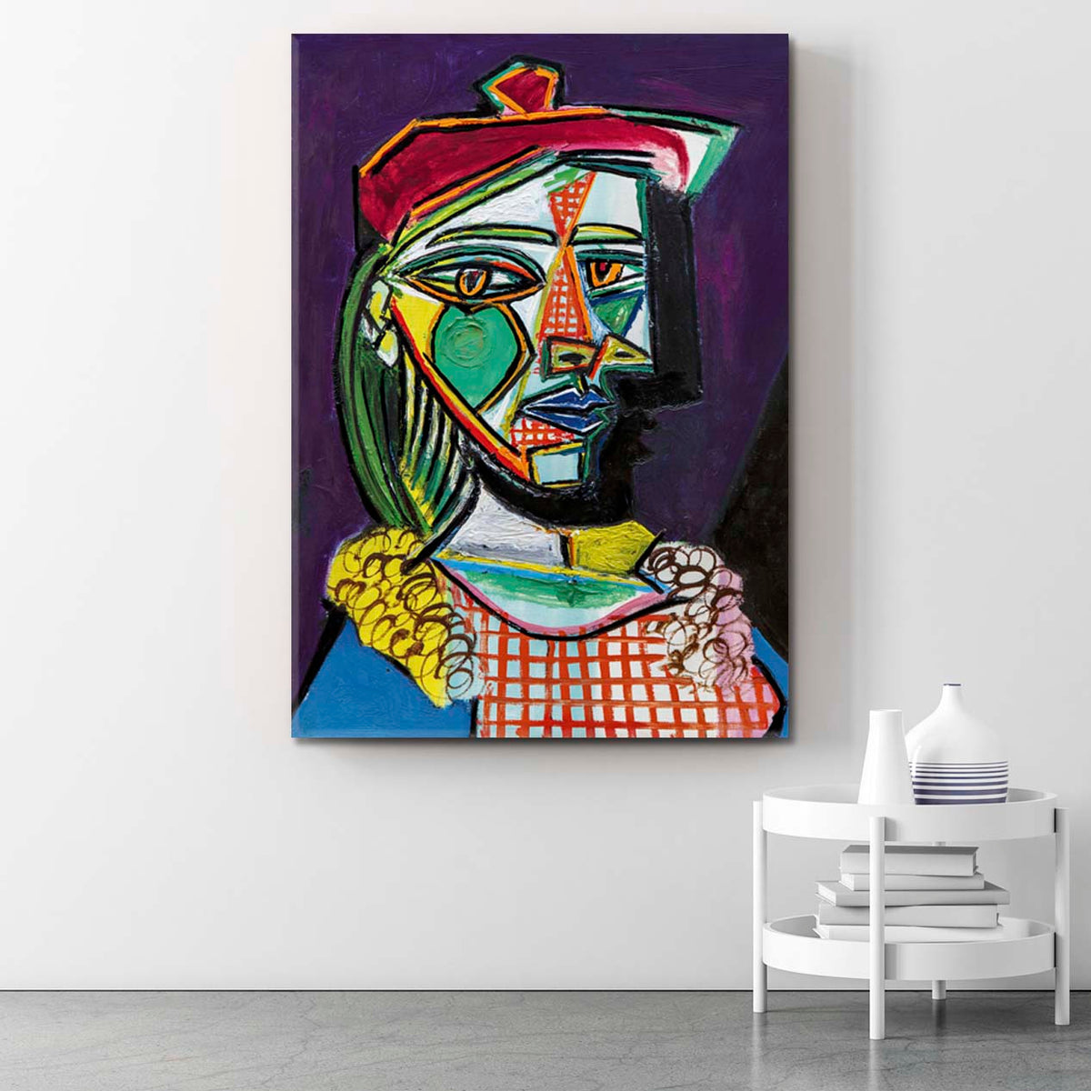 INSPIRED BY PABLO PICASSO Woman in Beret Abstract Cubism Cubist Trendy Large Art Print Artesty 1 Panel 16"x24" 