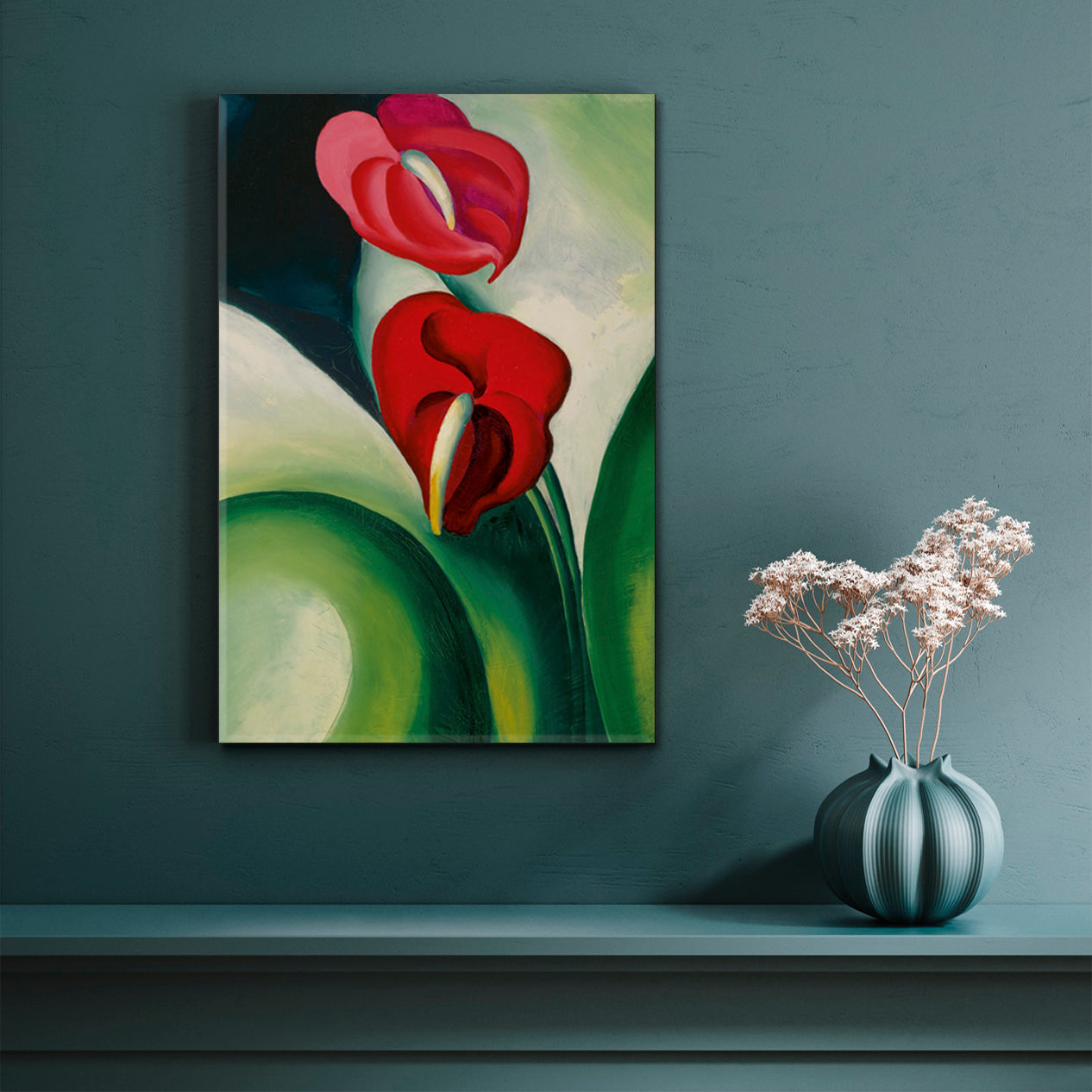 FLAMINGO FLOWER Anthurium Enlarged Flowers Nature Abstract Forms - Vertical Fine Art Artesty   