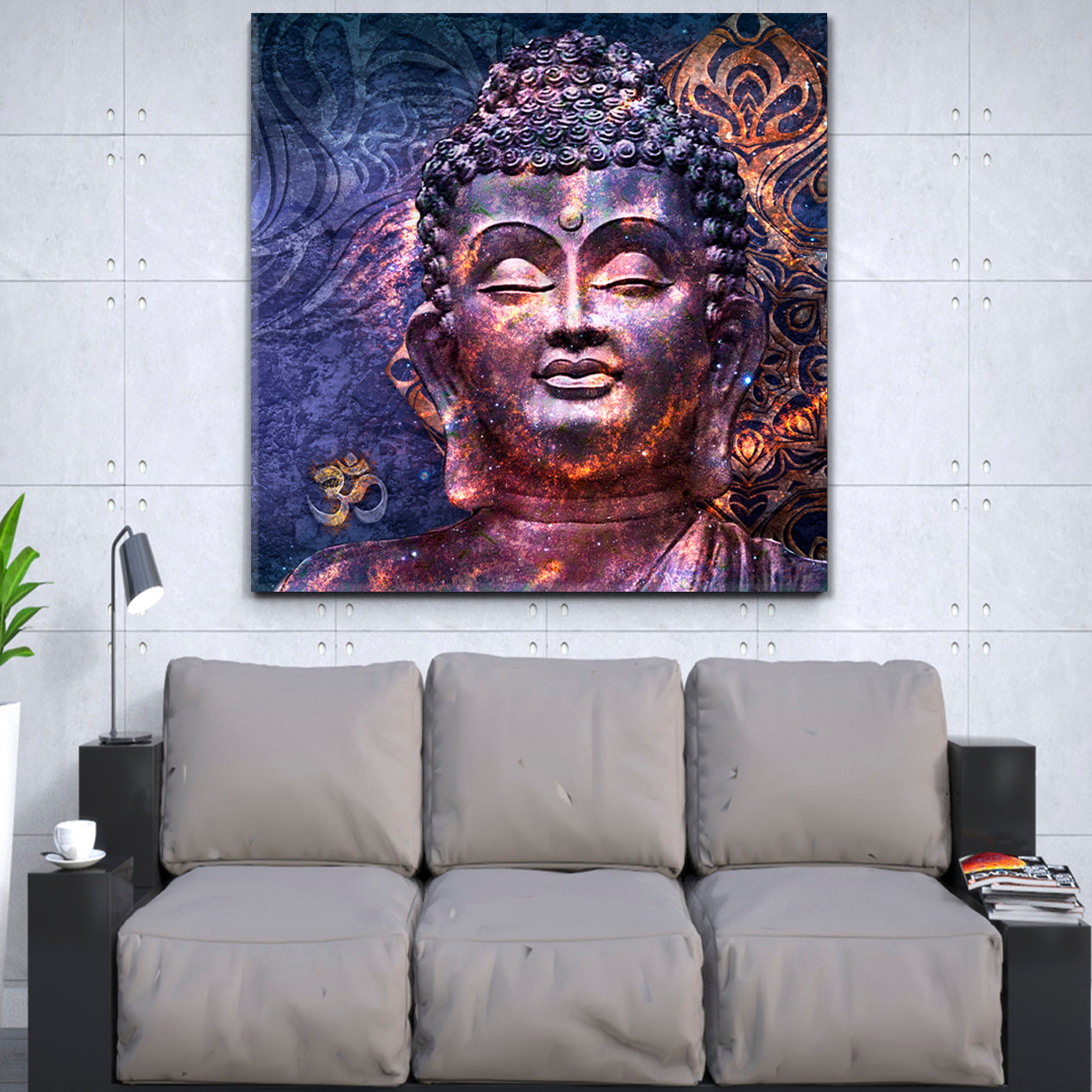 Lord Buddha Purple Contemporary Religious Modern Art Artesty   