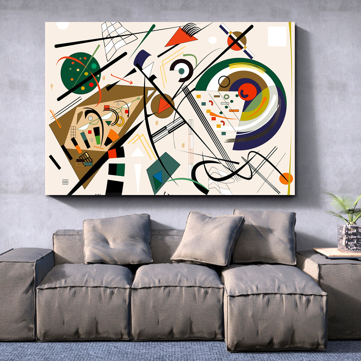 KANDINSKY STYLE Abstract Fancy Geometric Forms Curved Shapes Abstract Art Print Artesty   