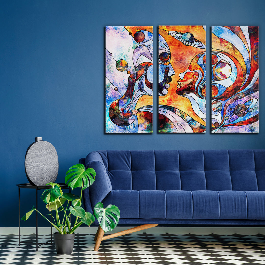 World of Art and Beauty Abstract Art Print Artesty 3 panels 36" x 24" 