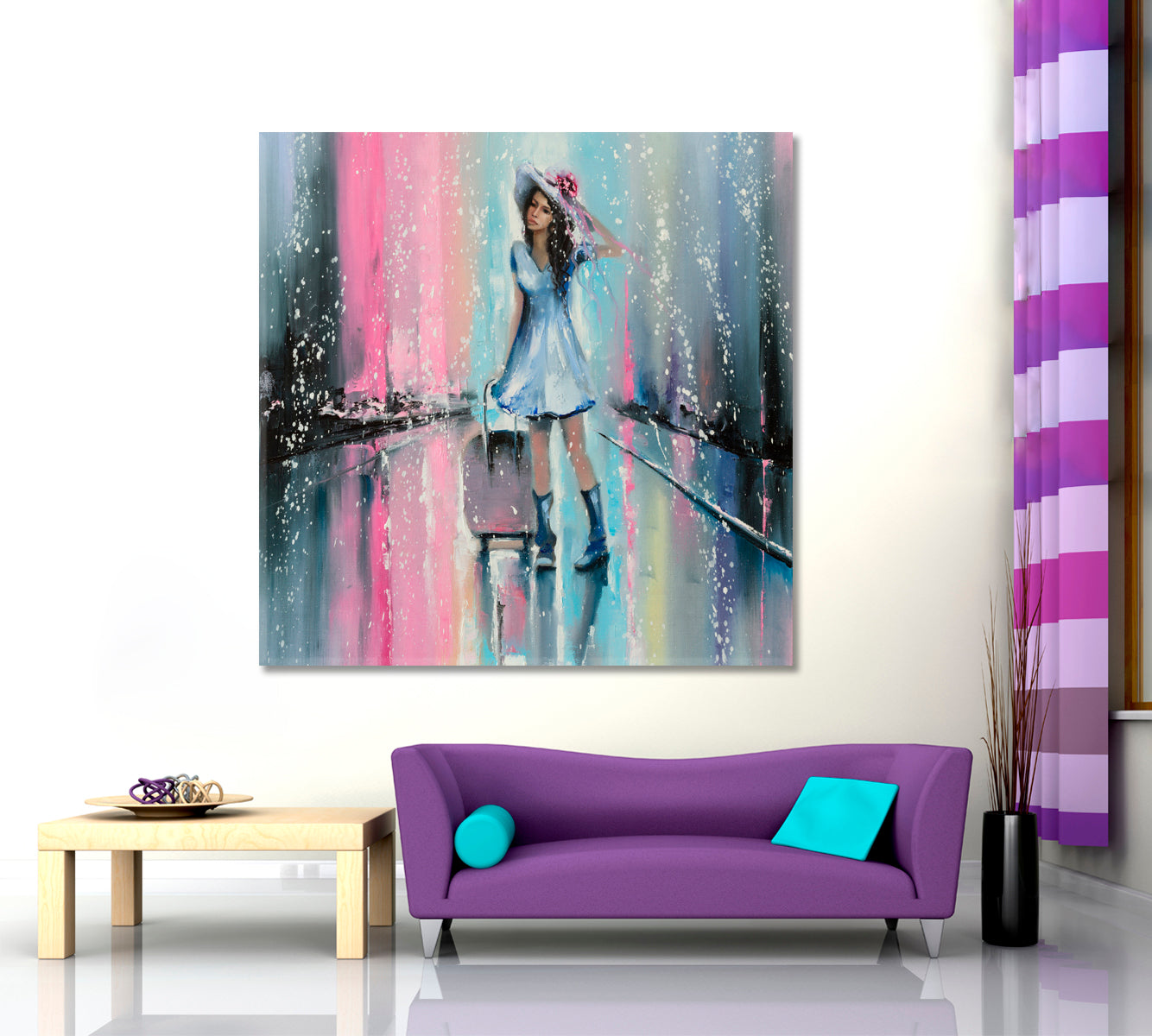 TRAVELING GIRL Fine Art Square Panel Fine Art Artesty   