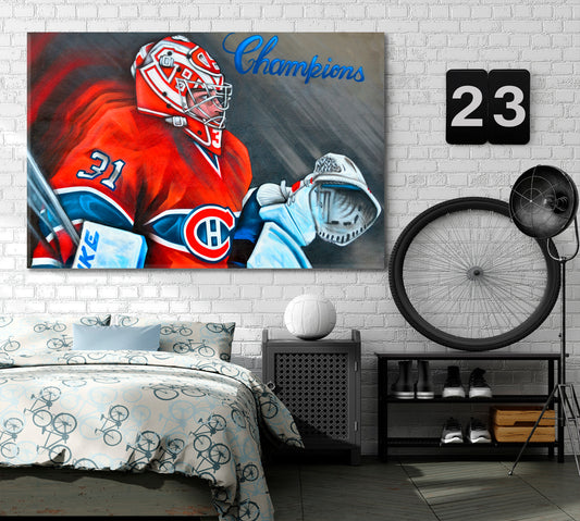 CHAMPIONS Street Art Urban Canada Hockey Fans Poster Canvas Print Street Art Canvas Print Artesty   