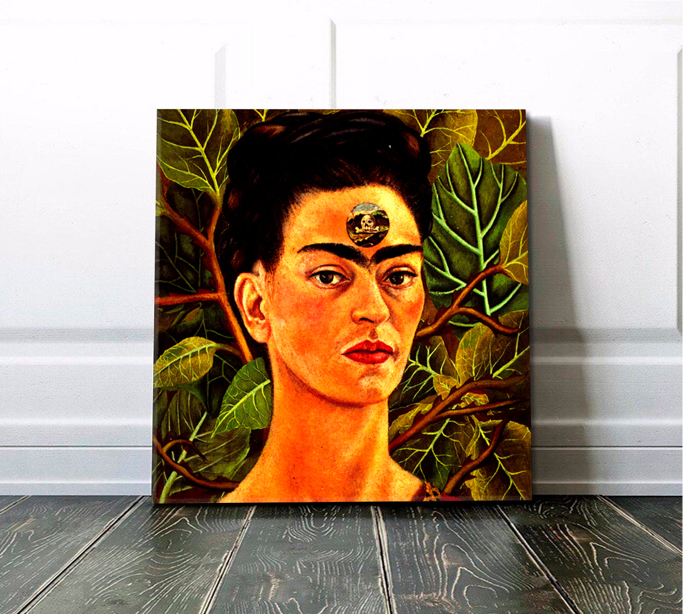 FRIDA KAHLO Portrait Nature and Artifacts ‎Magic Realism - Square People Portrait Wall Hangings Artesty 1 Panel 12"x12" 