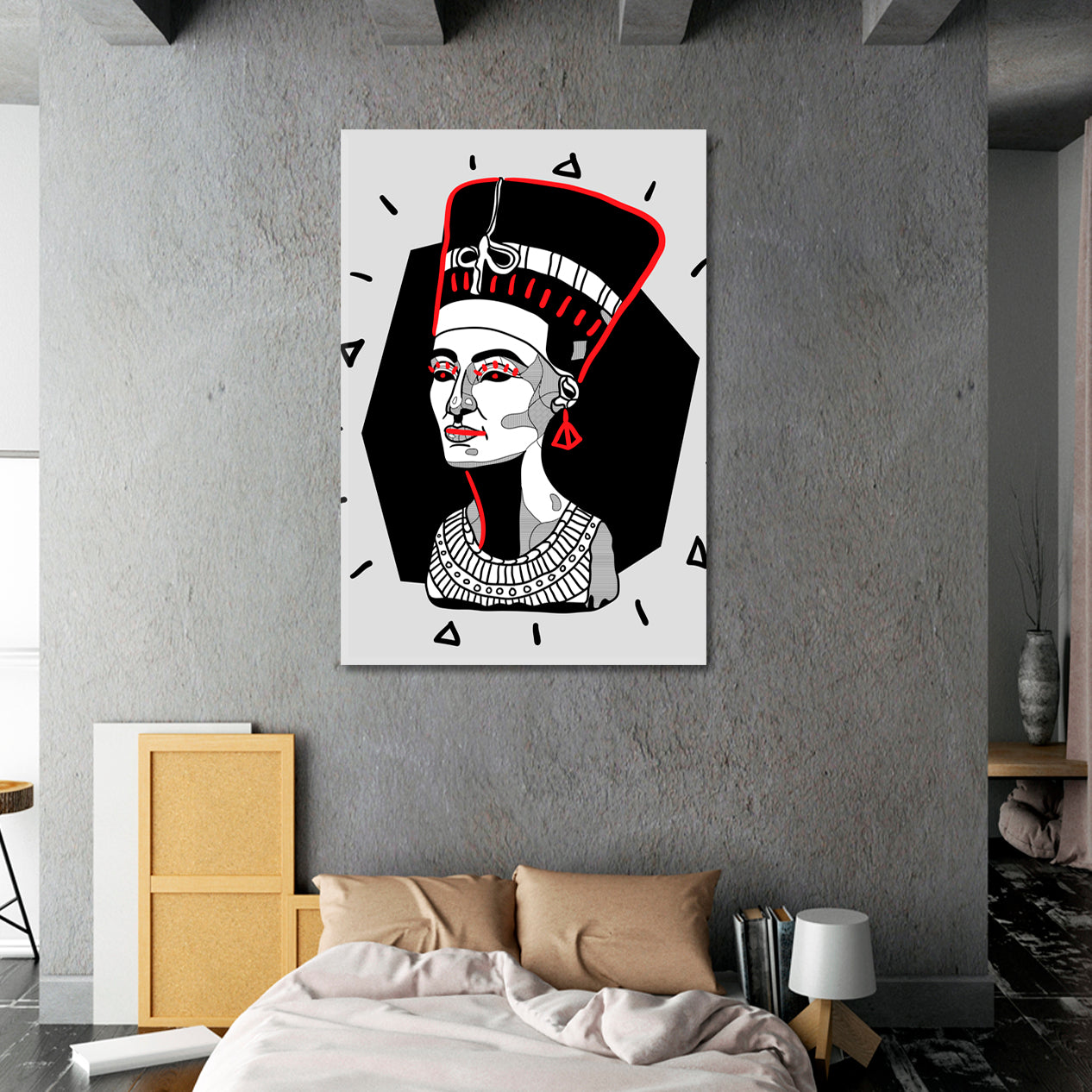 NEFERTITI Goddess Ancient Egyptian Queen Modern Style Contemporary Art Artesty   