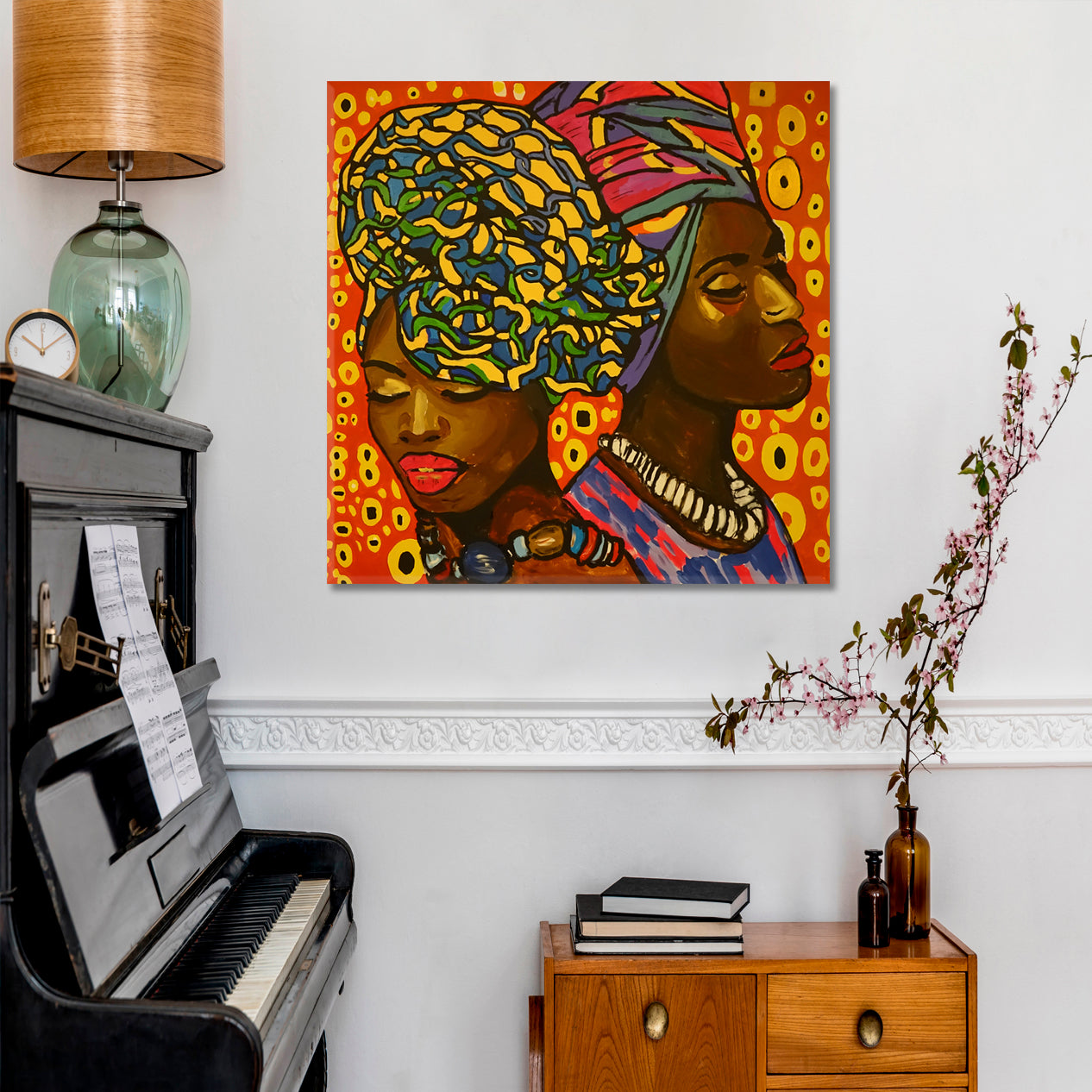 AFRICAN FASHION Black Women Colorful Vivid Abstract Modern Art | S People Portrait Wall Hangings Artesty   