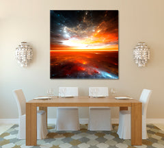 Cosmic Horizons Abstract Poster Skyscape Canvas Artesty 1 Panel 12"x12" 