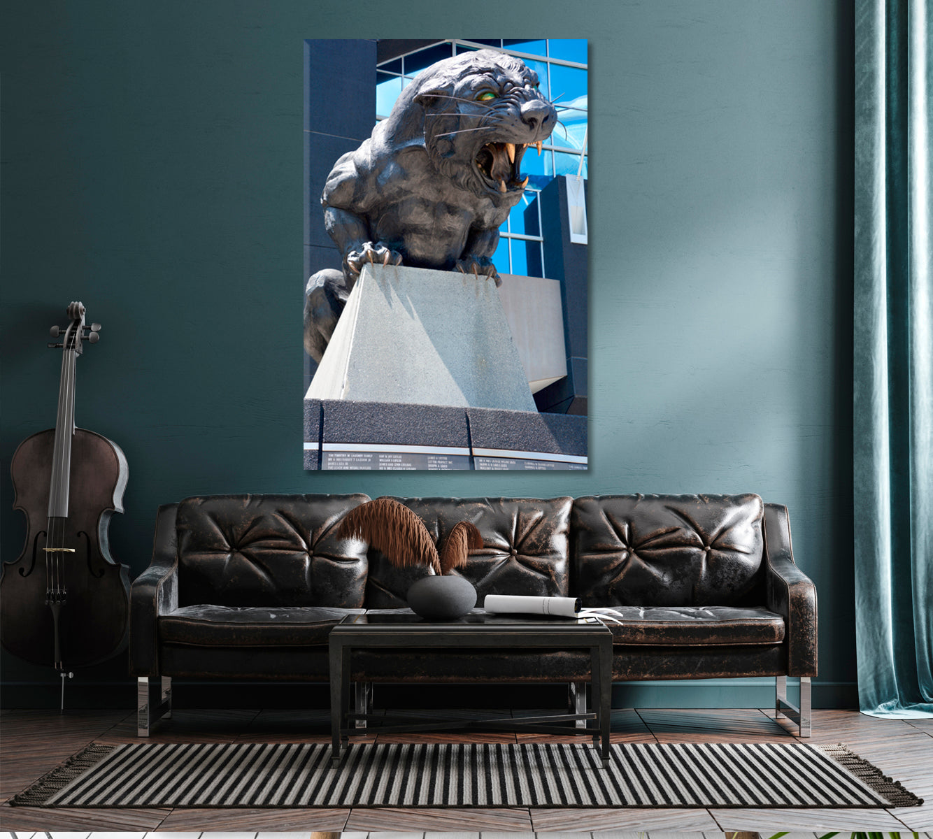 CAROLINA PANTHER Bronze Statue America Football Stadium - V Famous Landmarks Artwork Print Artesty   