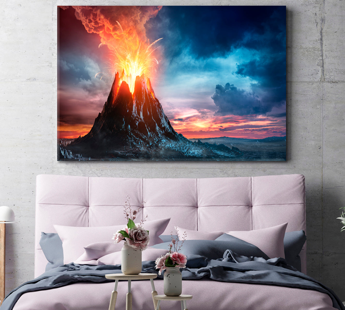 Volcanic Mountain in Eruption Scenery Landscape Fine Art Print Artesty   