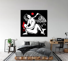 ABSTRACT CONTEMPORARY Moon And Angels Below Contemporary Art Artesty   