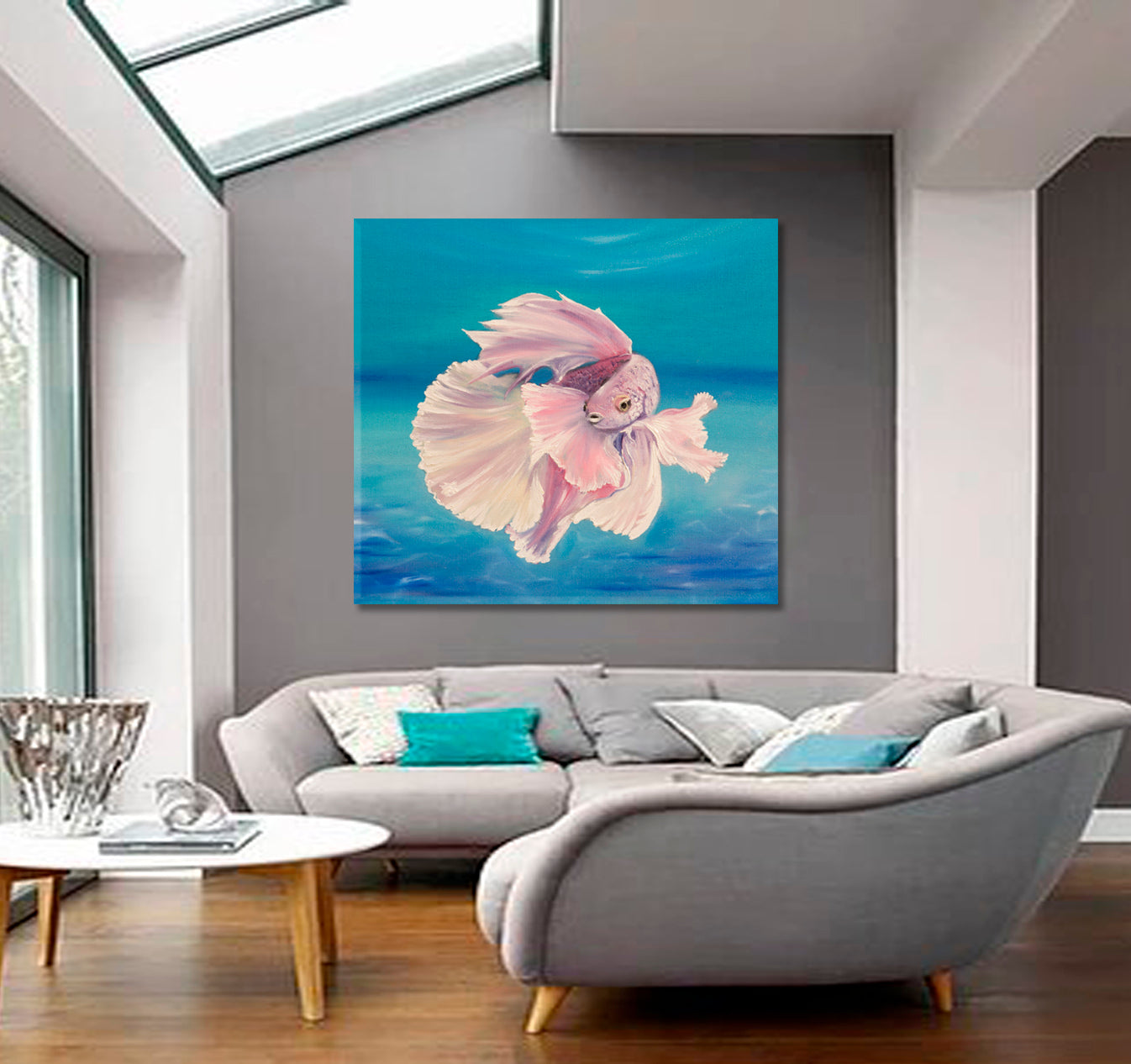 OCEAN Siamese Fighting Fish Underwater Nautical | Square Nautical, Sea Life Pattern Art Artesty   