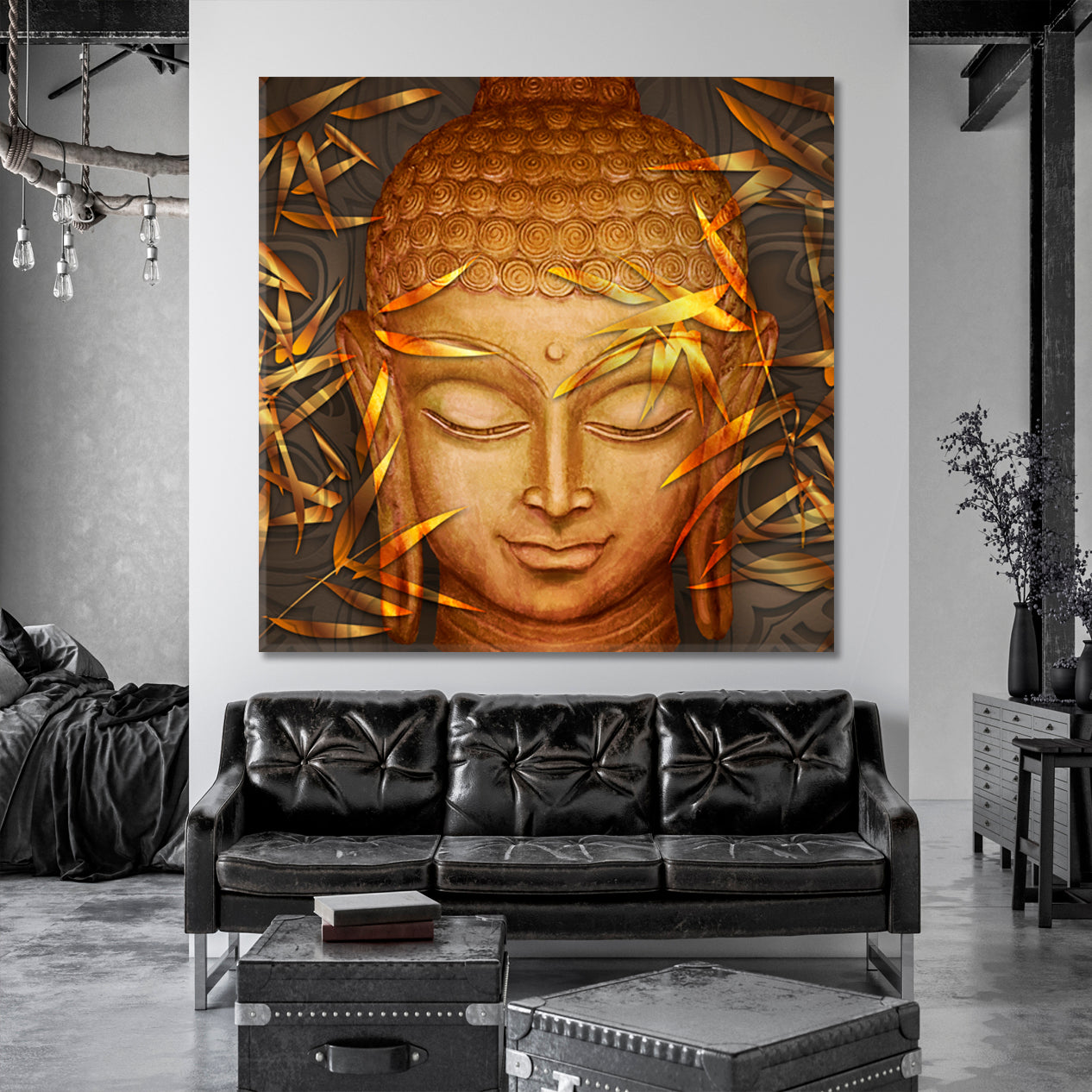 Buddha Beautiful Painting Religious Modern Art Artesty   