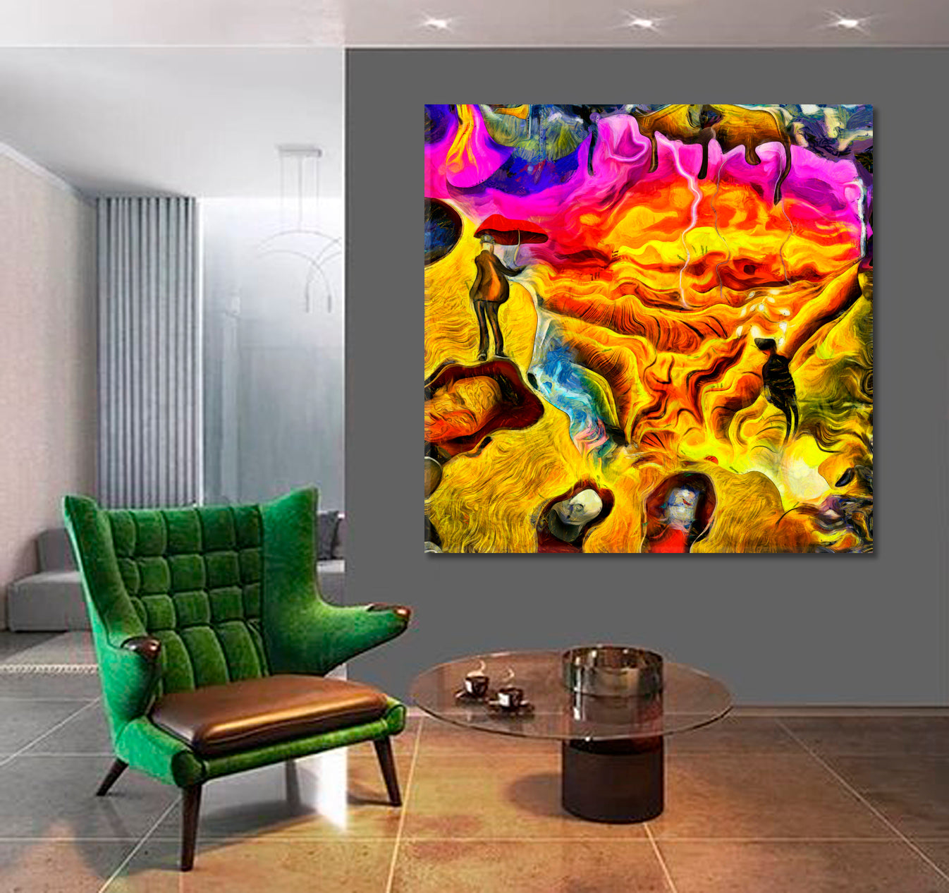 MEN'S MIND PUZZLE Surreal Сonsciousness Art Composition Surreal Fantasy Large Art Print Décor Artesty   