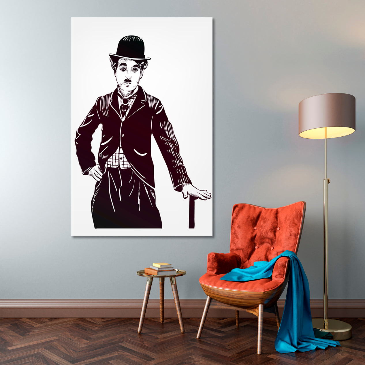 Charlie Chaplin Artwork Celebs Canvas Print Artesty   