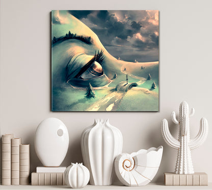 LANDSCAPE ON FACE Beautiful Surreal Artwork Surreal Fantasy Large Art Print Décor Artesty   