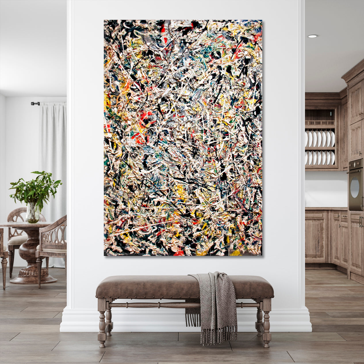 WHITE LIGHT Jackson Pollock Style Abstract Art Famous Replica Abstract Art Print Artesty   