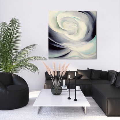 Abstraction White Rose Abstract Flowes Swirls  - Square Abstract Art Print Artesty   