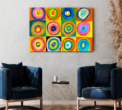 Modern Abstract Colored Circles Wassily Kandinsky Style Artwork Abstract Art Print Artesty 1 panel 24" x 16" 