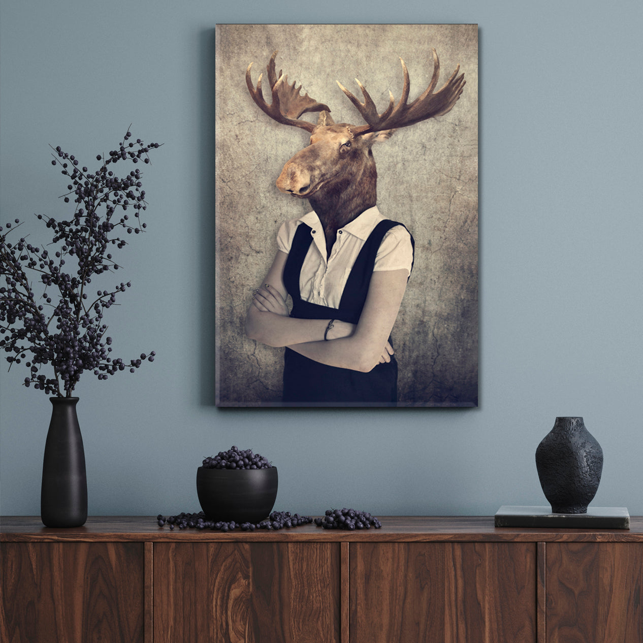 STYLISH HIPSTER ANIMALS Vintage Style Poster Office Wall Art Canvas Print Artesty   