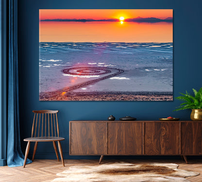 Spiral Jetty Giant Earthwork Sculpture Robert Smithson Great Salt Lake Scenery Landscape Fine Art Print Artesty   