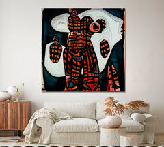 Trendy African Motifs Style Modern Abstraction Abstract Art Print Artesty 1 Panel 12"x12" 