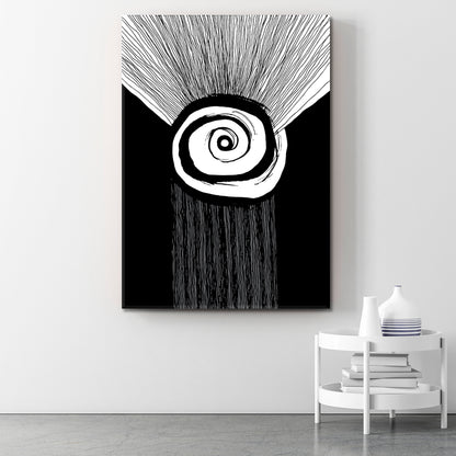 Simple Abstract Swirls Lines Black White Painting Abstract Art Print Artesty   