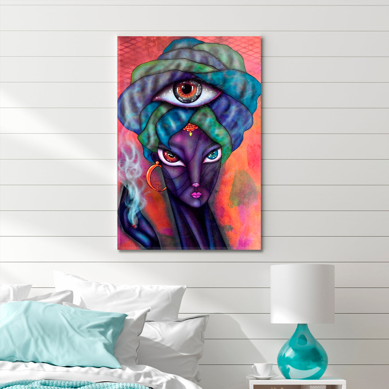 MIND'S EYE Mystical Esoteric Third Eye Inner Eye Abstract Cubism Cubist Trendy Large Art Print Artesty   