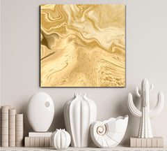 Decorative Marble Abstract Painting Earth Tones Fluid Art, Oriental Marbling Canvas Print Artesty   