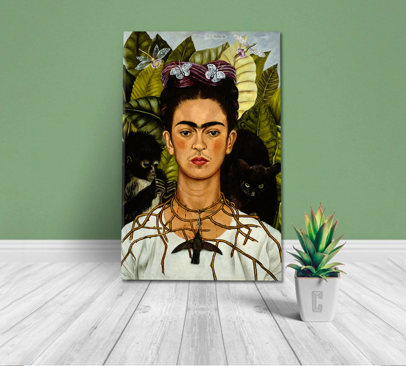 FRIDA KAHLO Mexican Greatest Artist Portrait Fine Art Artesty 1 Panel 16"x24" 