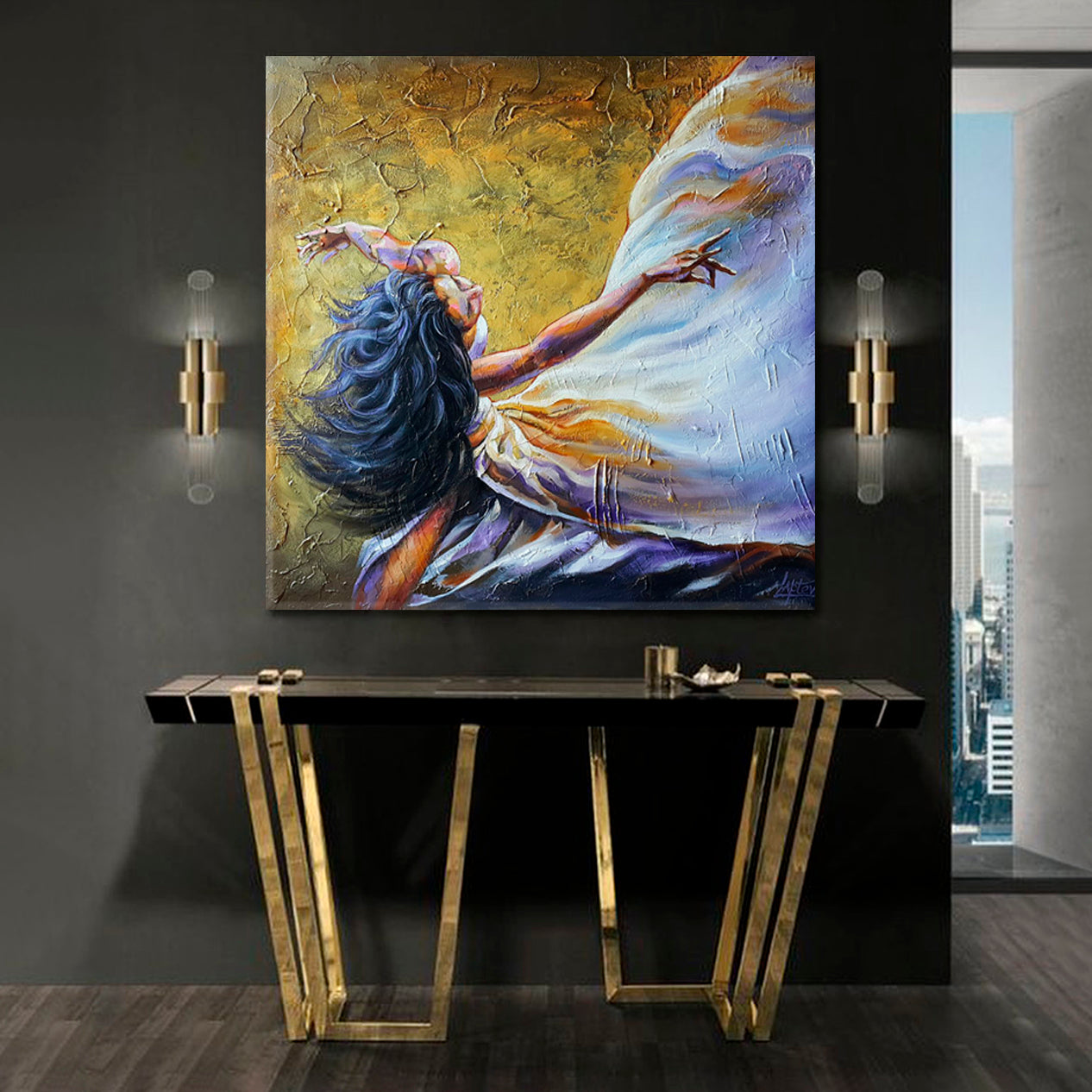 YOU ARE THE WIND FOR MY WINGS  Beautiful Woman Fine Art - Square Panel Fine Art Artesty   