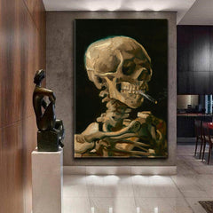 Skeleton with a Burning Cigarette Vincent Van Gogh Reproductions Fine Art Artesty   