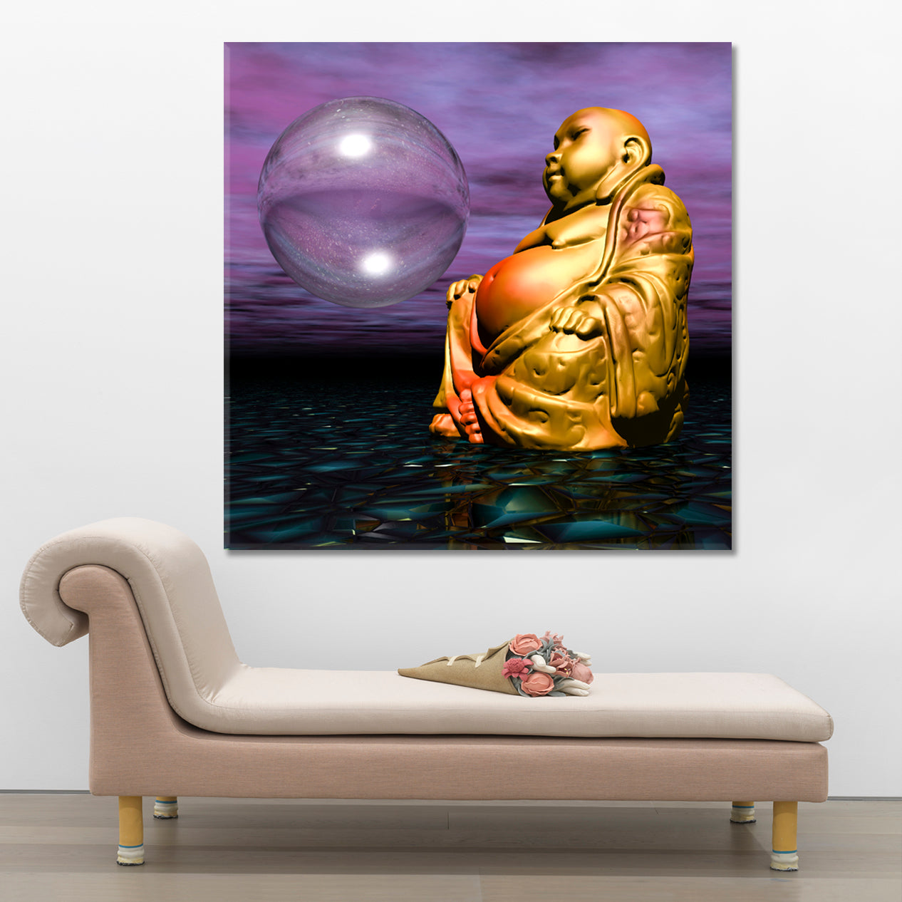 Buddha Asian Style Canvas Print Wall Art Artesty 1 Panel 12"x12" 