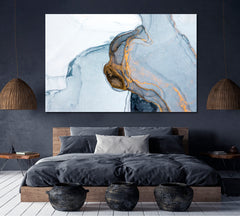 Soft Translucent Abstract Marble Modern Art Fluid Art, Oriental Marbling Canvas Print Artesty 1 panel 24" x 16" 
