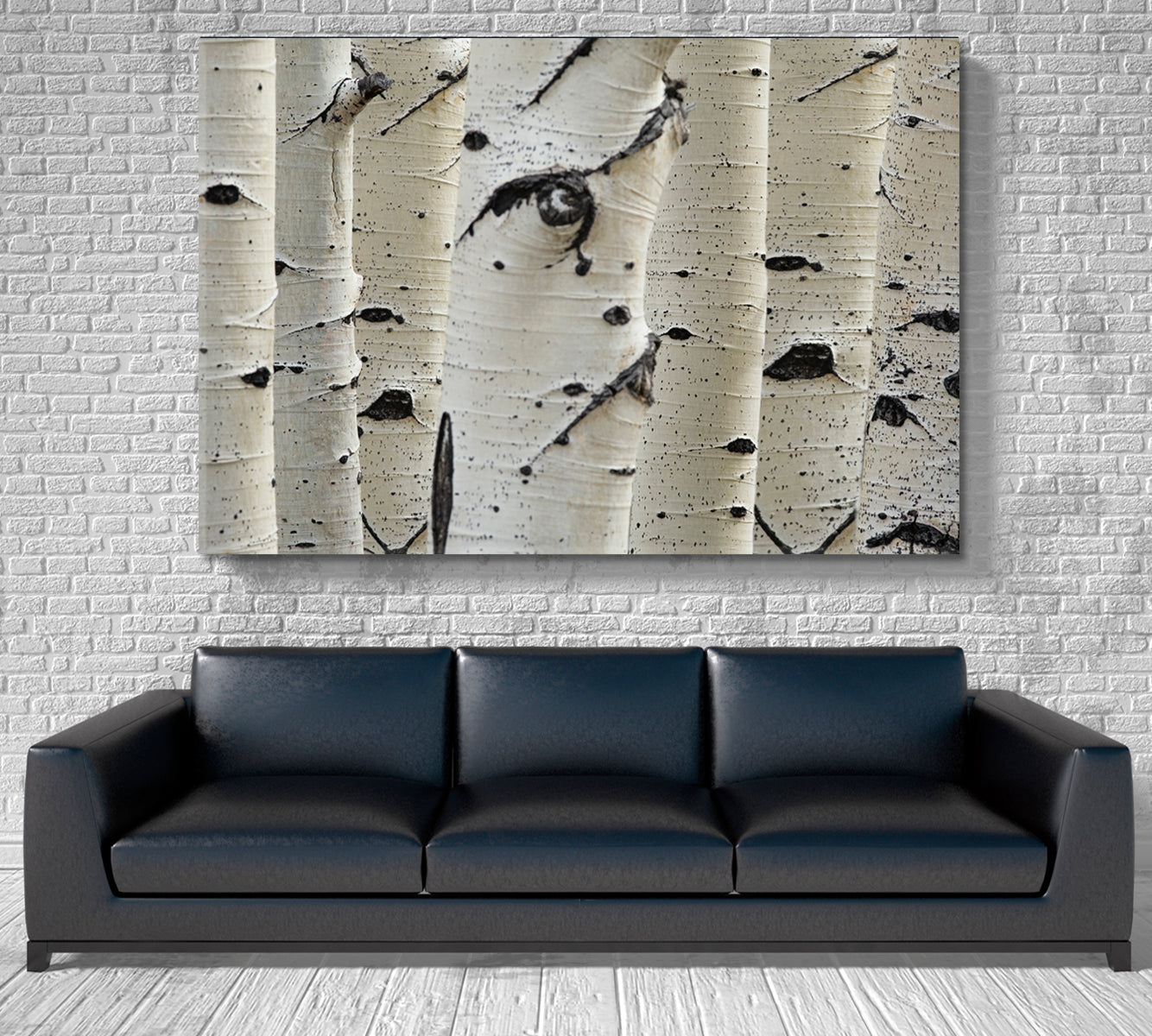 Birch Trees Row Close-up Trunks Nature Wall Canvas Print Artesty   