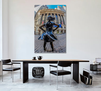 Fearless Girl - V Famous Landmarks Artwork Print Artesty 1 Panel 16"x24" 