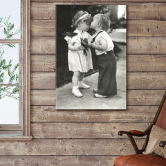 FIRST LOVE Adorable Kids Retro Vintage Vintage Affordable Canvas Print Artesty   