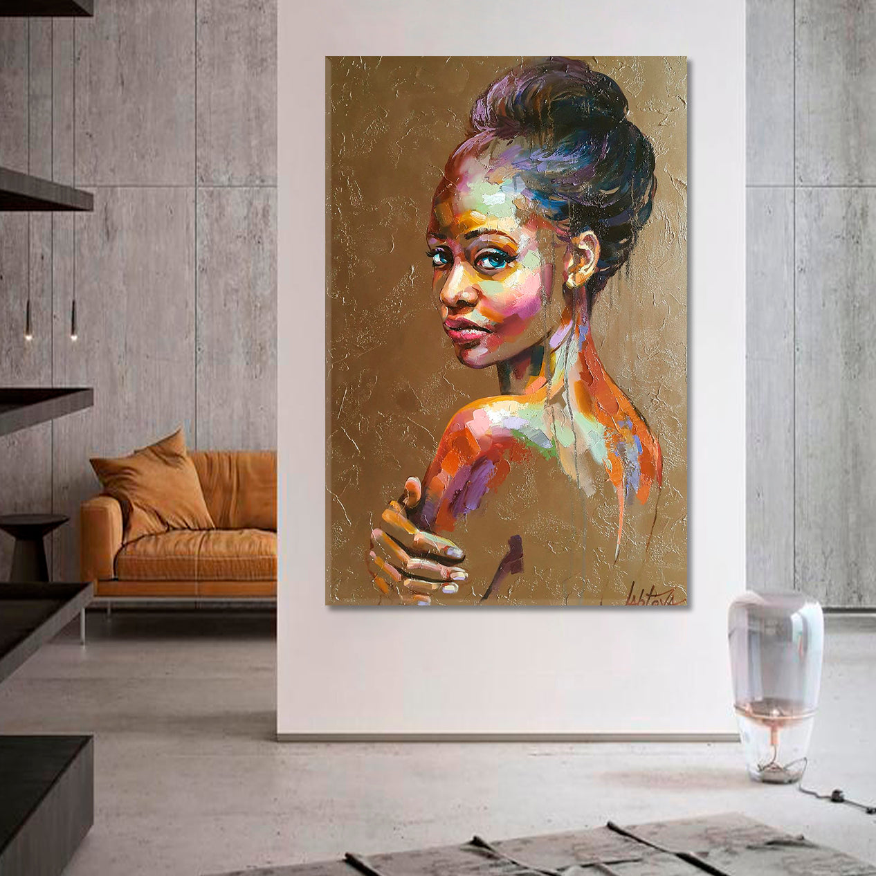 TENDER Beautiful Woman Refined Fine Art Canvas Print | Vertical Fine Art Artesty   