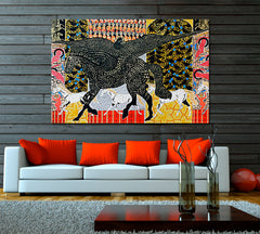 PEGASUS Wings Horse Abstract Geometric Figurative Art Collage Contemporary Art Artesty   