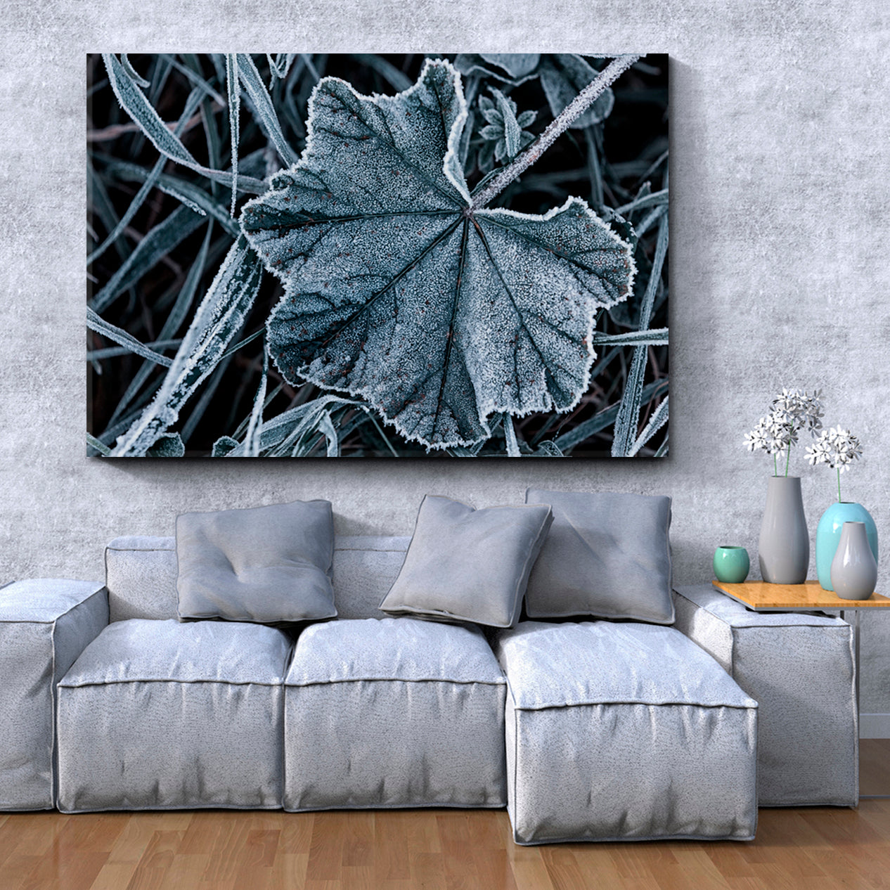 ABSTRACT NATURALISM Frost Pattern Leaf Ice Crystals Floral & Botanical Split Art Artesty   