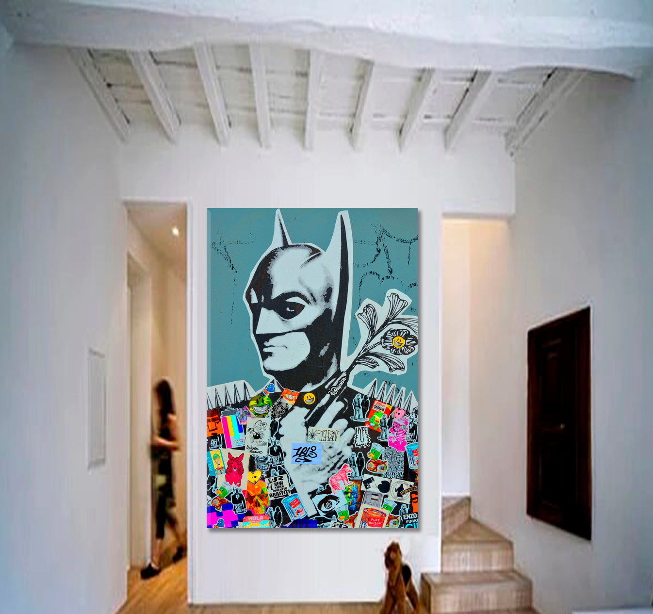 Batman Graffiti Abstract Creativity Street Art Spray Art on the Walls Monreal Canada - Vertical Street Art Canvas Print Artesty   