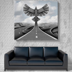 ROAD FREEDOM Business Life Motivation Concept Success Symbol Office Wall Art Canvas Print Artesty 1 Panel 12"x12" 