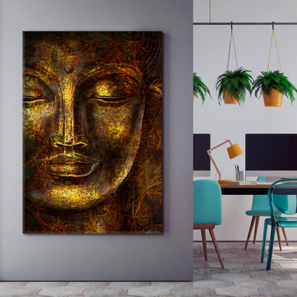 Modern Abstract Buddha Luck Wealth Success Trendy Spiritual Symbol Religious Modern Art Artesty   