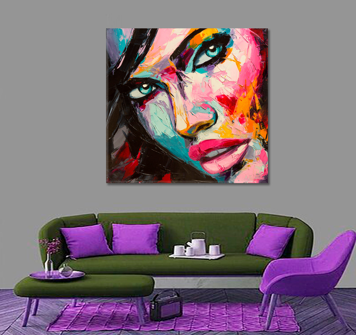 COLORS OF THE MOOD Beautiful Woman Fine Art, Square Panel People Portrait Wall Hangings Artesty   