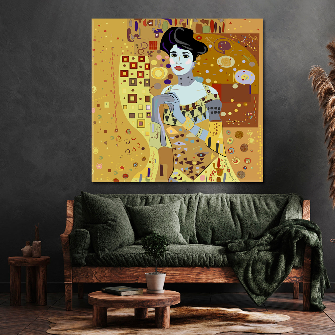 Abstract Figurative Portrait Gustav Klimt Style Fine Art Artesty   