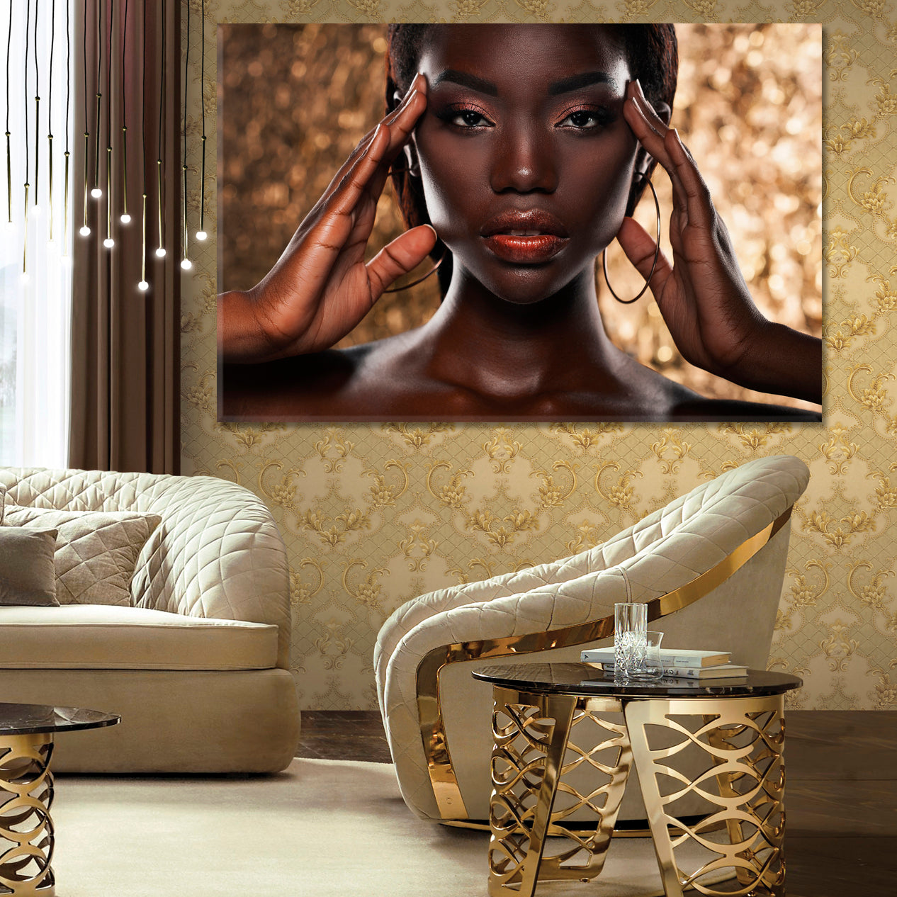 BEAUTY Gorgeous Black Woman Beauty Salon Artwork Prints Artesty   