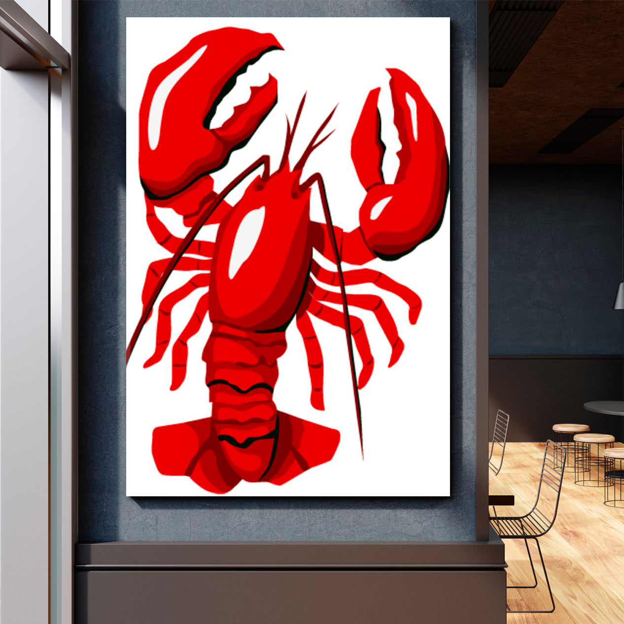 Red Lobster Animals Canvas Print Artesty 1 Panel 16"x24" 